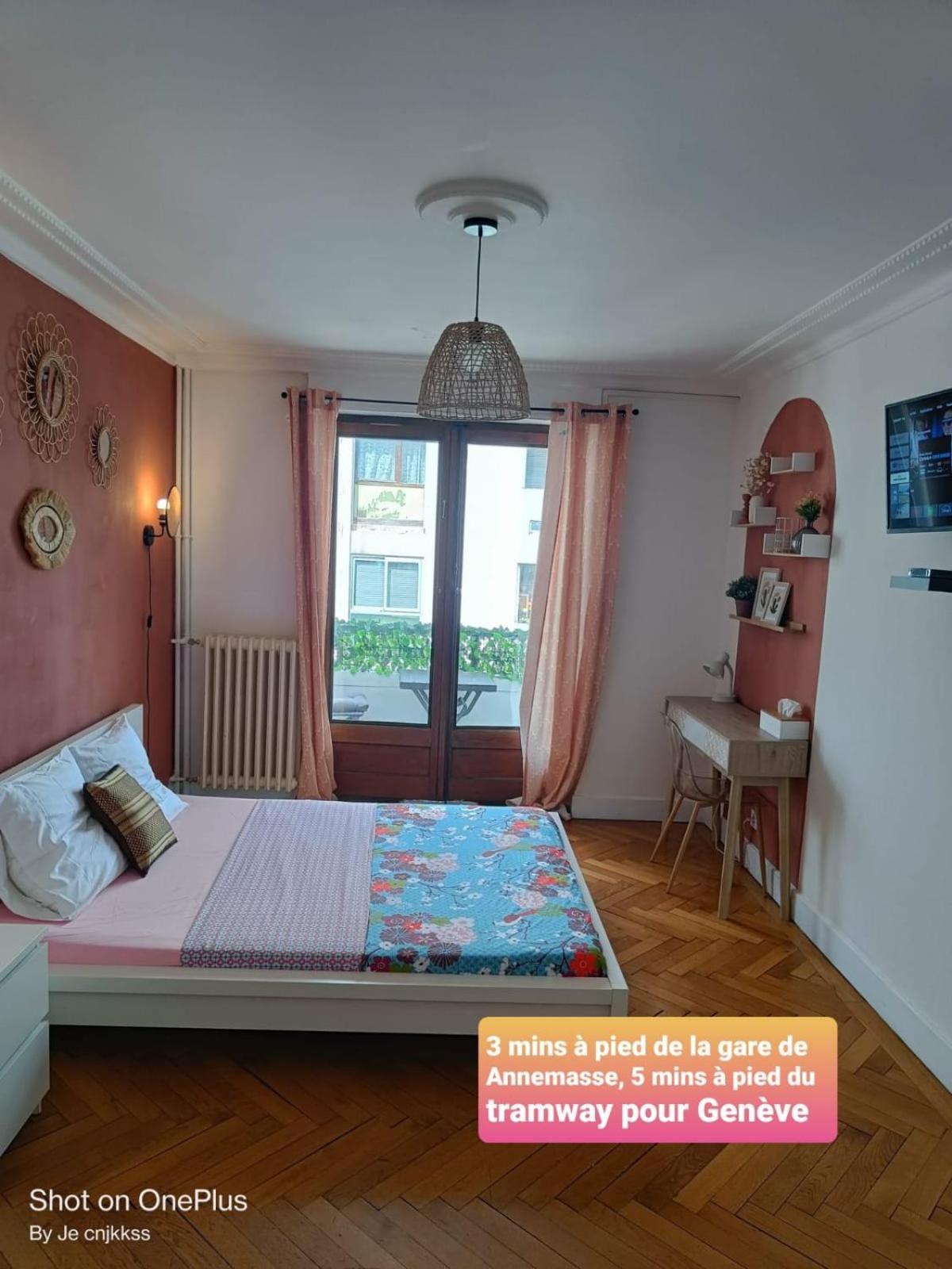 Belle Chambre D'Hote Avec Balcon Prive - 3 Mins Gare Annemasse - Geneve Acces Direct Bagian luar foto